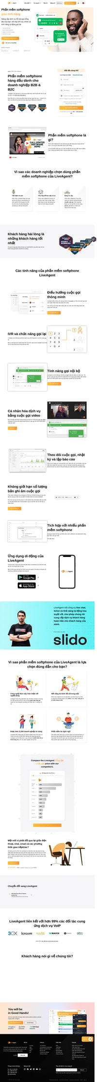 Thực hiện các cuộc gọi đến và đi quốc tế với cước phí nội địa bằng phần mềm softphone của LiveAgent. Chúng tôi là đối tác của hơn 99% các nhà cung cấp dịch vụ VoIP.