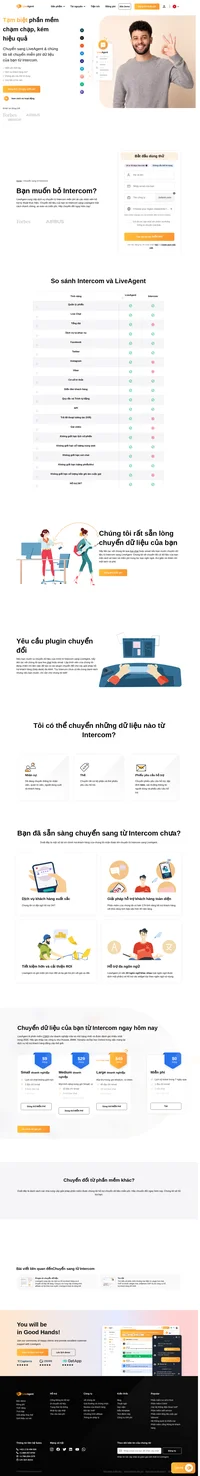 LiveAgent cung cấp dịch vụ chuyển đổi Intercom miễn phí do các nhân viên hỗ trợ kỹ thuật thực hiện. Nhanh chóng sao chép dữ liệu của bạn từ Intercom sang LiveAgent.