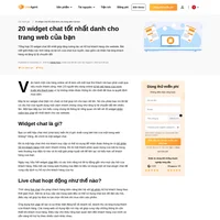 Chúng ta sẽ cùng tìm hiểu widget chat tốt nhất dành cho web của bạn. 25 giải pháp hàng đầu với các so sánh về chức năng, thiết kế, mức phí cùng khả năng tùy chỉnh tiên tiến.