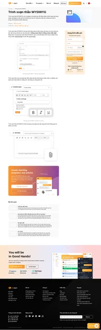 Định dạng, chỉnh sửa và thiết kế email, template và nội dung bài viết cơ sở tri thức của bạn với trình soạn thảo WYSIWYG (What-You-See-Is-What-You-Get)