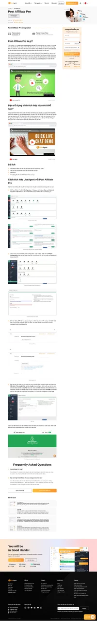 Giao tiếp nhanh hơn với đơn vị tiếp thị liên kết của bạn thông qua tích hợp Post Affiliate Pro cho LiveAgent. Hãy đặt một nút trò chuyện trực tuyến trên trang liên kết của bạn.