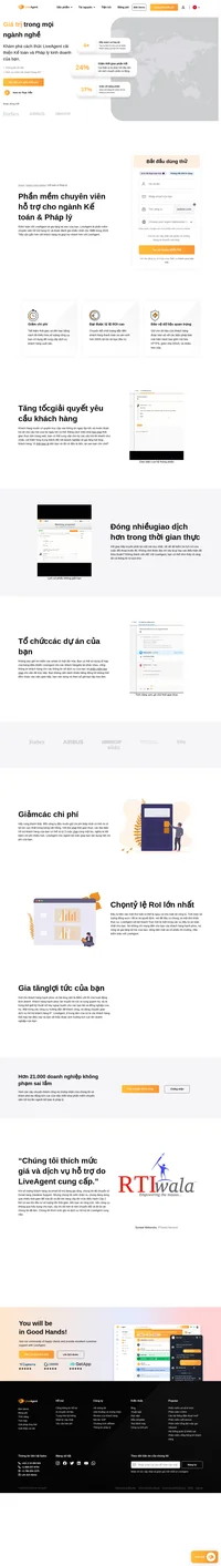 LiveAgent được sử dụng trong nhiều phân đoạn của ngành công nghiệp. Kế toán và pháp lý là một trong số chúng. Hãy dùng thử LiveAgent ngay hôm nay và xem các lợi ích.