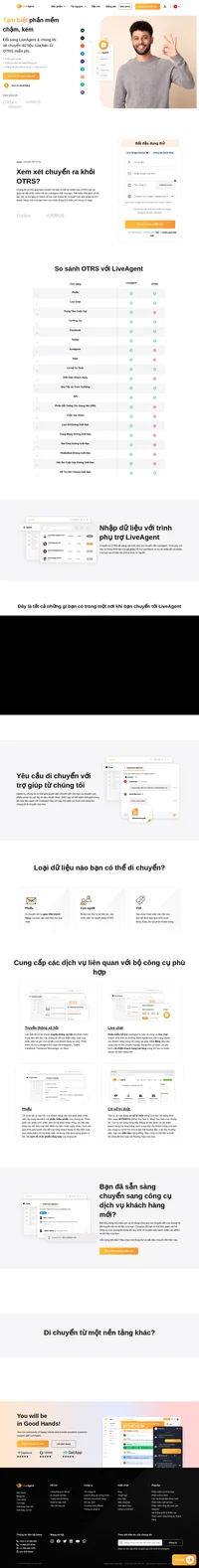 Chuyển ra khỏi OTRS? Đổi sang LiveAgent với sự trợ giúp từ trình phụ trợ hoặc liên lạc với chúng tôi và để chúng tôi giải quyết nó cho bạn