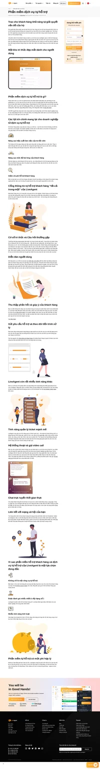 Mở rộng khả năng trợ giúp khách hàng của bạn bằng phần mềm hỗ trợ khách hàng và dịch vụ tự hỗ trợ (self-service) của LiveAgent. Cho phép khách hàng tự giải quyết các vấn đề của mình -- 24/7.