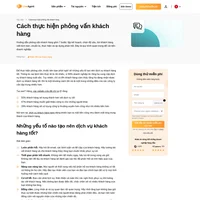 Bạn muốn làm quen với các cuộc phỏng vấn khách hàng? Cùng khám phá những điểm quan trọng khi thực hiện một cuộc phỏng vấn khách hàng và cách tạo một cuộc phỏng vấn khách hàng với 7 bước đơn giản.
