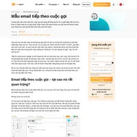 Mỗi nhà đại diện kinh doanh nên biết cách tận dụng sức mạnh của mẫu email tiếp theo sau một cuộc gọi. Sẵn sàng dùng thử chúng?