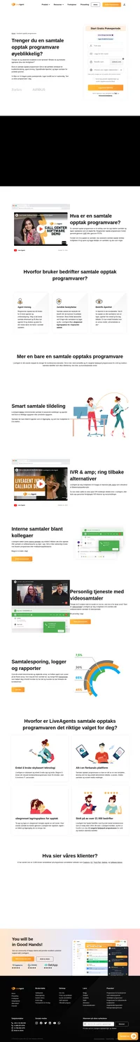 LiveAgent sin samtale opptak programvare kan lagre et ubegrenset antall av samtale opptak. Du kan få tilgang til dem uansett tid for juridisk kvalitet forsikrings grunner.