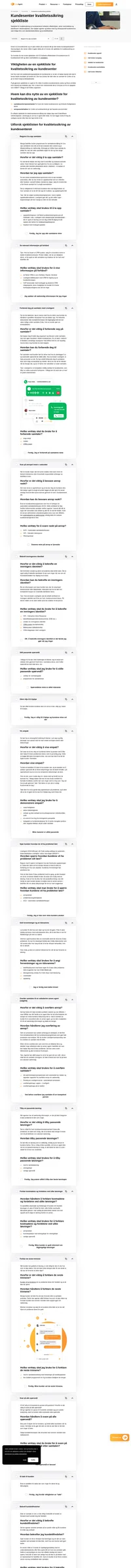 Bruk denne sjekklisten for kvalitetssikring av kundesenteret for å sikre at agentene dine er i stand til å håndtere alle anrop – uten unntak.