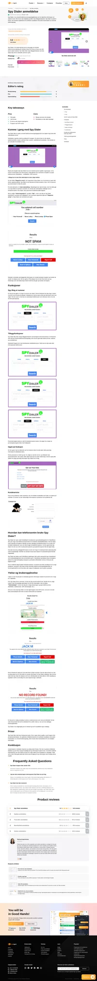 Vil du lære mer om Spy Dialer? Ta en titt på artikkelen vår for å finne ut hvordan den fungerer og hvordan den presterte i testene våre.