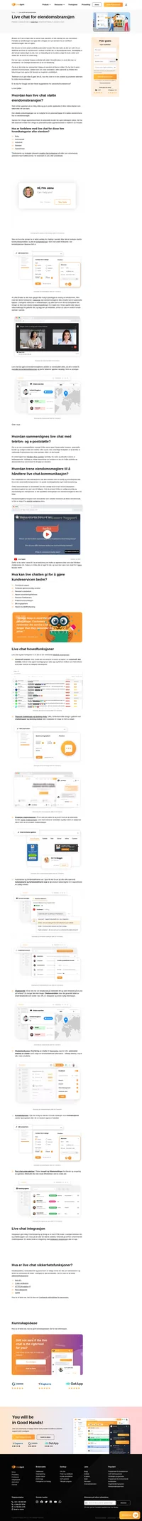 Live chat-programvaren som hjelper eiendomsmeglere med å gi bedre kundeservice, generere potensielle kunder og øke konverteringsfrekvensen
