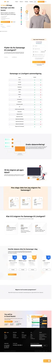 Ønsker du å migrere dataene dine fra Samange til en annen løsning? Ta en titt på LiveAgent og se fordelene. Start din gratis prøveperiode i dag.
