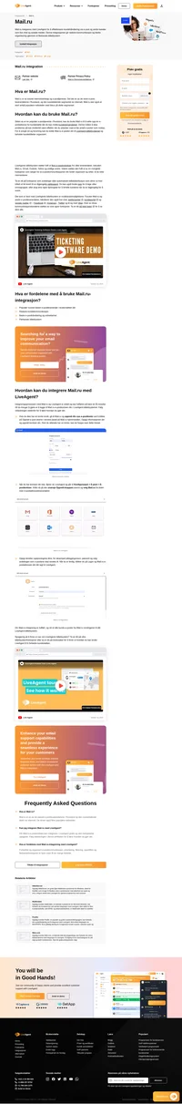 Koble Mail.ru med LiveAgent og få tilgang til flere kommunikasjonsfunksjoner og kanaler for å håndtere kundeforespørsler
