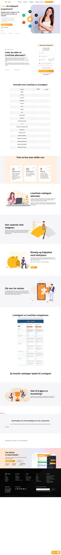 LiveAgent tilbyr mer enn 175 nyttige funksjoner med den raskeste live chat widgeten på markedet. Vi har et call center og tilbyr dekning av kanaler som Instagram.