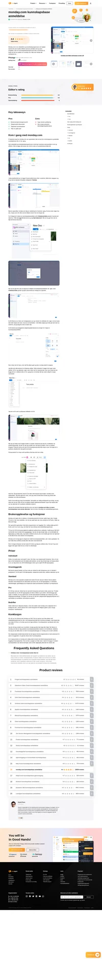 Ønsker du å lære mer om monday.coms kunnskapsbase? Ta en titt på artikkelen vår for å finne ut hvordan den fungerer og hvordan den presterte i testene våre.