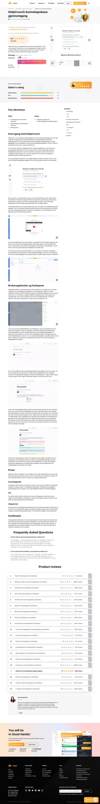 Vil du lære mer om HelpCrunchs kunnskapsbase? Ta en titt på artikkelen vår for å finne ut hvordan den fungerer og hvordan den presterte i testene våre.