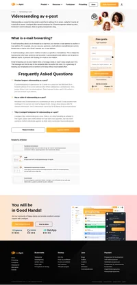 Videresending av e-post lar deg videresende en e-post fra domenets e-postadresse til en annen e-postadresse. Klikk her for mer.
