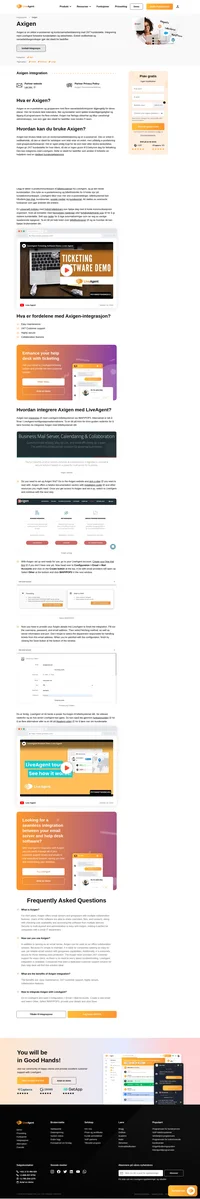 Axigen vil gi deg en kontorsamarbeidsløsning og en e-postserver. Lær hvordan du integrerer det med LiveAgent i noen få enkle trinn.