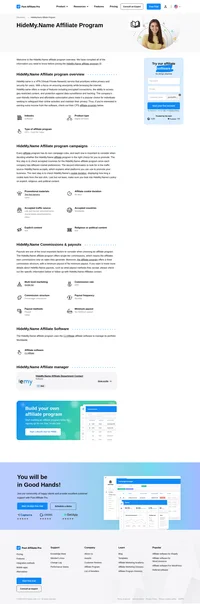 Learn about the HideMy.Name Affiliate Program's key details, campaign restrictions, rules, commissions, and more before you join.