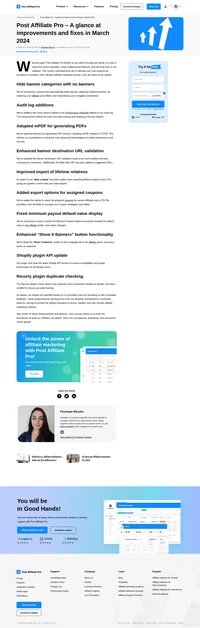 Discover what's new in Post Affiliate Pro's March 2024 update! Learn about our latest feature introduction, and software enhancements to maximize your...
