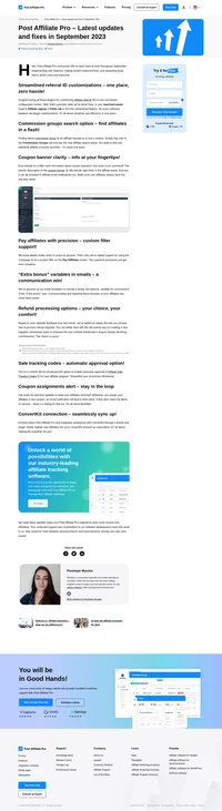 Learn about the latest feature enhancements and bug fixes in Post Affiliate Pro, ensuring a more efficient, seamless user experience!