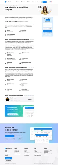 Learn about the NextAd Media Group Affiliate Program's key details, campaign restrictions, rules, commissions, and more before you join.