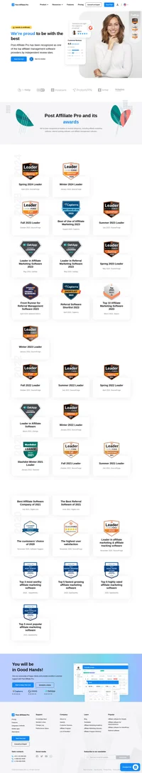 Post Affiliate Pro is an excellent affiliate software, and others have noticed it too! Check out the awards & certificates we've received.