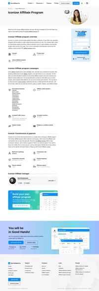 Learn about the Iconizer Affiliate Program's key details, campaign restrictions, rules, commissions, and more before you join.