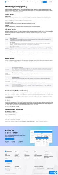 Post Affiliate Pro has created multiple security features to ensure our customer data is always protected. Learn more about Post Affiliate Pro's security here.