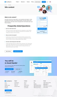 Silo content, also known as content islands, is a way of grouping content together. It creates links between similar articles to determine keywords.