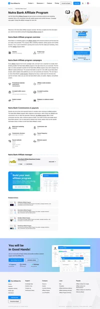 Learn about the Nutra Bank Affiliate Program's key details, campaign restrictions, rules, commissions, and more before you join.