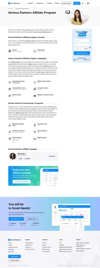Learn about the Serious.Partners Affiliate Program's key details, campaign restrictions, rules, commissions, and more before you join.