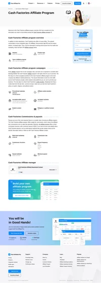 Learn about the Cash Factories Affiliate Program's key details, campaign restrictions, rules, commissions, and more before you join.