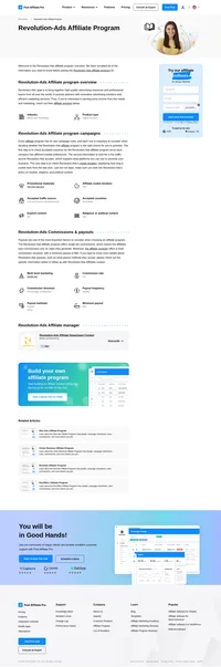 Learn about the Revolution-Ads Affiliate Program's key details, campaign restrictions, rules, commissions, and more before you join.