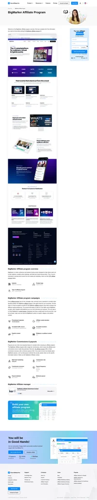 Learn about the BigMarker Affiliate Program's key details, campaign restrictions, rules, commissions, and more before you join.
