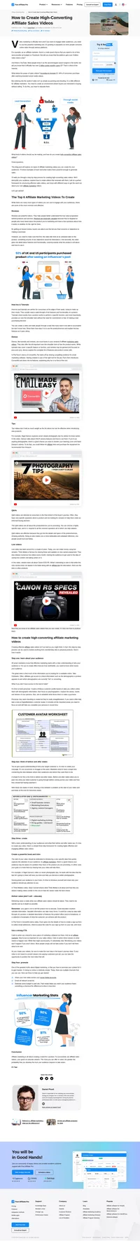 Affiliate marketing is all about creating a need for a product. To successfully use affiliate sales videos, your goal is to educate viewers.