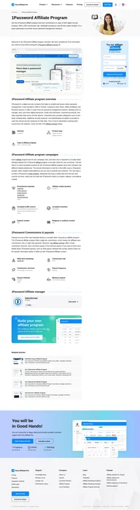 Learn about the 1 Password Affiliate Program's key details, campaign restrictions, rules, commissions, and more before you join.