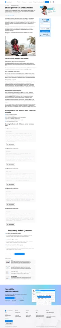 Sharing feedback with affiliates is a good way to improve their overall performance. See how to do so by using email.