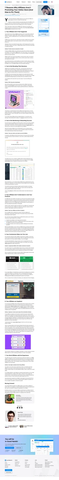 Why aren't your affiliates referring as much traffic to your online store/business? Here are some potential reasons and solutions.