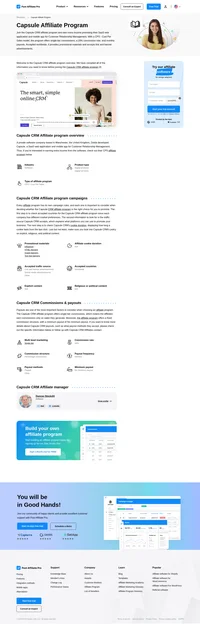 Learn about the Capsule CRM Affiliate Program's key details, campaign restrictions, rules, commissions, and more before you join.