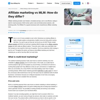 A common misconception is that affiliate marketing and multilevel marketing are the same, yet they are entirely different business models.