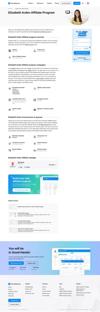 Learn about the Elizabeth Arden Affiliate Program's key details, campaign restrictions, rules, commissions, and more before you join.