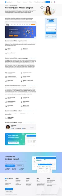 Learn about the Custom Quoter Affiliate program's key details, campaign restrictions, rules, commissions, and more before you join.