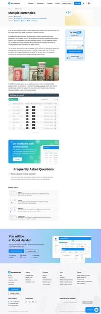 Post Afiliate Pro allows merchants to register sales in multiple currencies. All commissions are internally converted into the default currency.