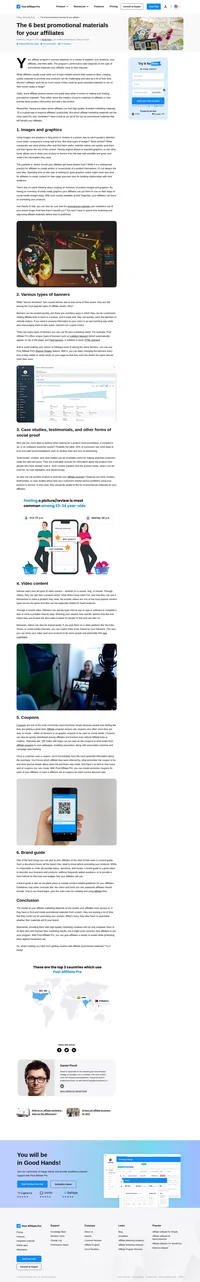 Few useful tips on what branded promotional materials to provide for your affiliates to make their work easier and improve their productivity.