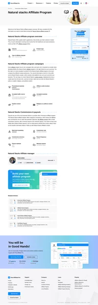 Learn about the Natural stacks Affiliate Program's key details, campaign restrictions, rules, commissions, and more before you join.