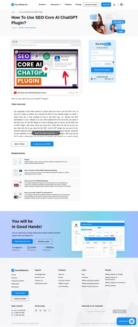 Discover how to enhance your website's SEO with the SEO Core AI ChatGPT Plugin! This video tutorial explores its powerful features, including keyword analysis, competitor insights, content optimization, and SERP analysis, to boost your site's visibility and drive organic traffic. Perfect for marketers and website owners, learn to leverage this tool for higher rankings and increased affiliate commissions. Watch now for a step-by-step guide and unlock the potential of your SEO strategy!