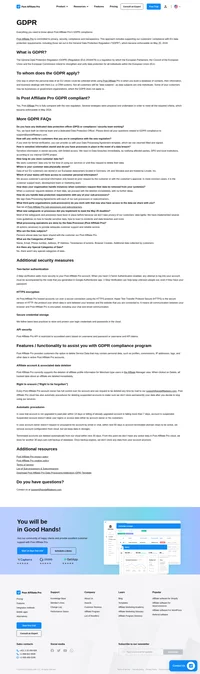 Post Affiliate Pro is committed to privacy, security, compliance, and transparency. It is fully compliant with the GDPR regulation.