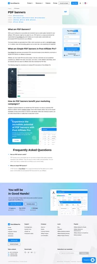 PDF banners are generated from text, which merchants can edit in a WYSIWYG editor. Also supported are basic text formats.