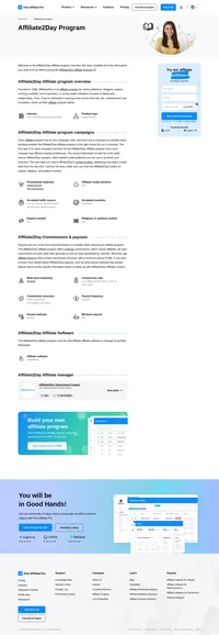 Learn about the Affiliate2Day Program's key details, campaign restrictions, rules, commissions, and more before you join.