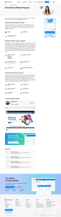 Learn about the DreamHost Affiliate Program's key details, campaign restrictions, rules, commissions, and more before you join.